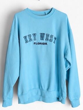 U.S. Vintage Key West Florida Blue Embroidered Crewneck Sweatshirt Large